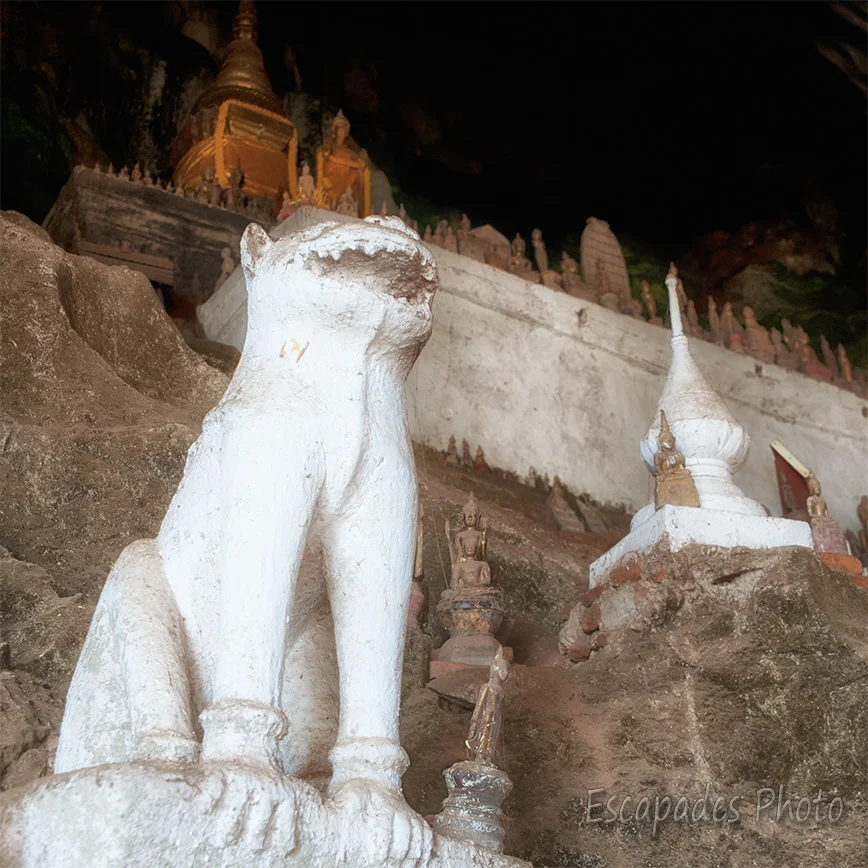 Pak Ou lion montant la garde