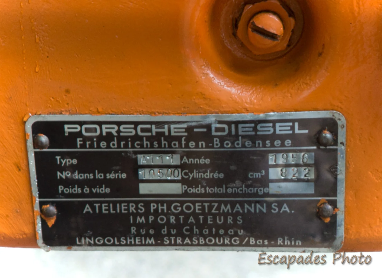 Allgaier Porsche - plaque signalétique - Pont-Scorff